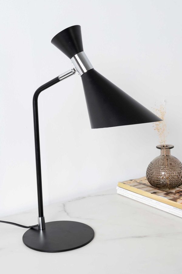 Lampara De Sobremesa De Metal Negro. 30*16*45 Cm - Imagen 3