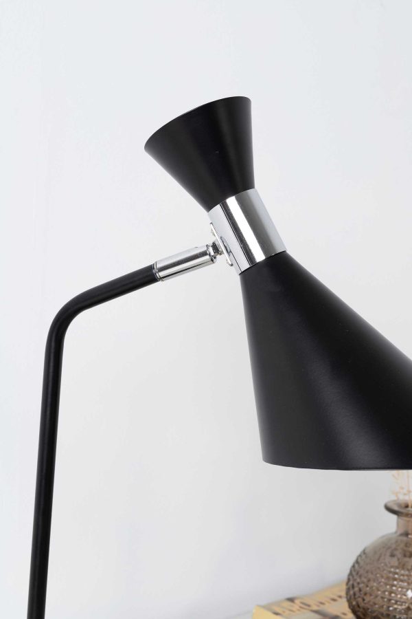 Lampara De Sobremesa De Metal Negro. 30*16*45 Cm - Imagen 5