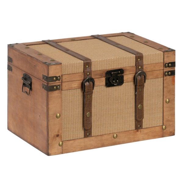 S/2 Baúles Natural Tejido-Madera 45 X 30 X 29 Cm - Imagen 3