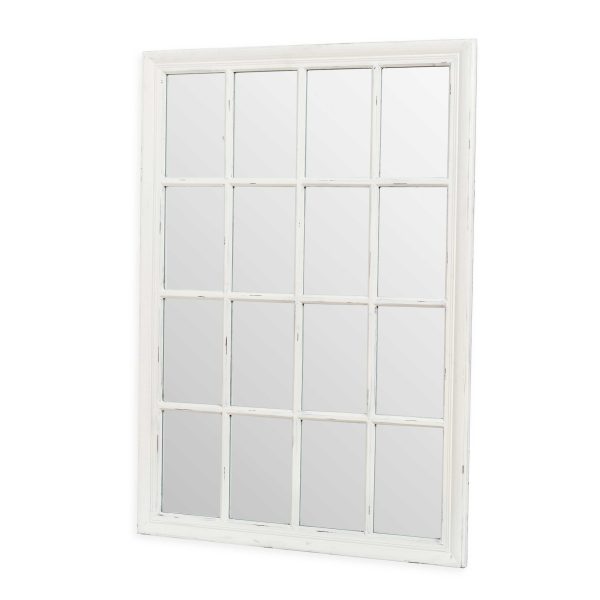 Espejo Ventana Blanco Decapado. 118*85 Cm
