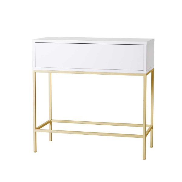 Consola Guia Push 1 C. Melanina 19Mm Blanco Nieve (Patas Forja Oro)