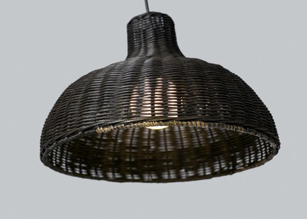 Lámpara Techo Mimbre Oscuro. 129*31*31 Cm
