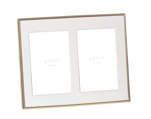 Portafotos Diptico Oro Niquel Con Paspartu (Fotos 10 X 15 Cm)