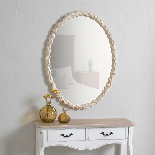 Espejo Resina 70*92 Cm. Crema Patinado