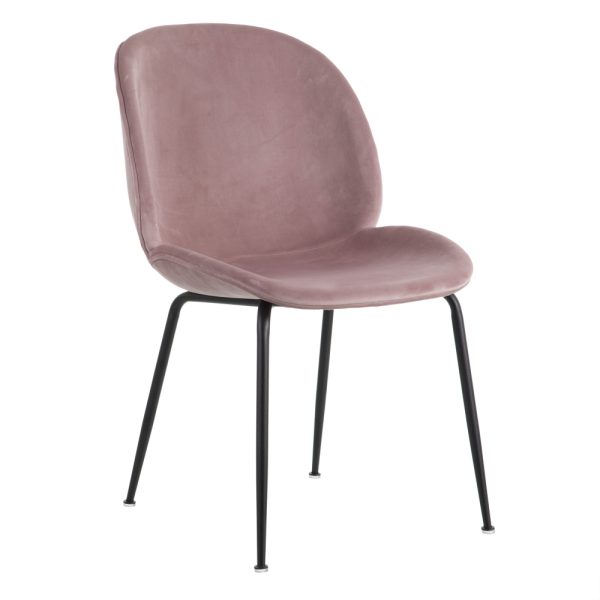 Silla Terciopelo Rosa Metal / Tejido 50 X 50 X 82 Cm - Imagen 2