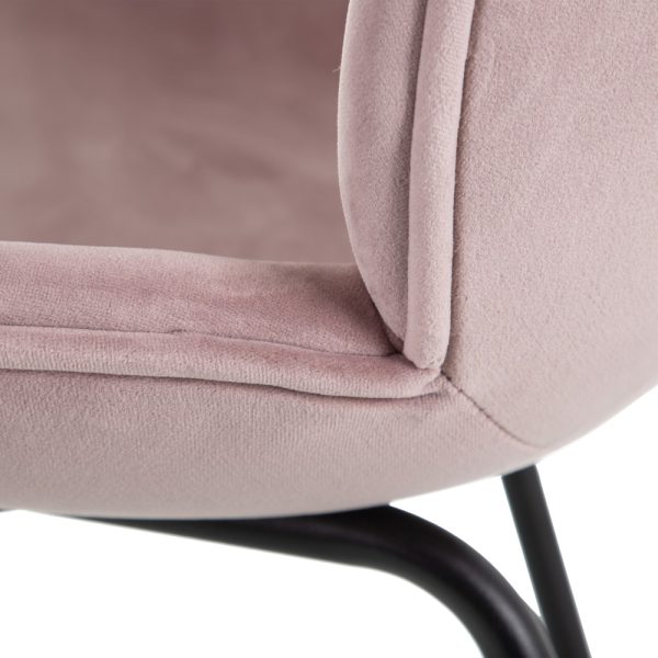 Silla Terciopelo Rosa Metal / Tejido 50 X 50 X 82 Cm - Imagen 6