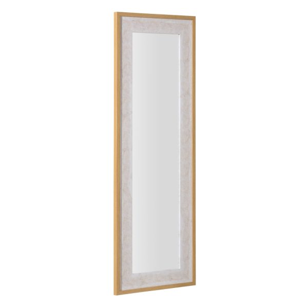 Espejo Pared Blanco-Gris Mdf Decoración 48 X 2,70 X 138 Cm