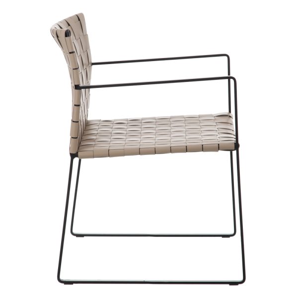 SILLA CON BRAZO BEIGE-NEGRO 60,50 X 57,50 X 77 CM - Imagen 3