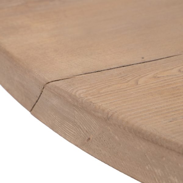MESA COMEDOR NATURAL MADERA DE OLMO 120 X 120 X 76 CM - Imagen 5