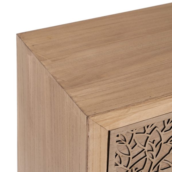 Zapatero Natural-Blanco Madera Paulonia 85 X 30 X 110 Cm - Imagen 4