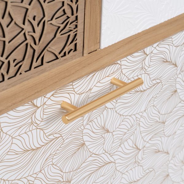 Zapatero Natural-Blanco Madera Paulonia 85 X 30 X 110 Cm - Imagen 6