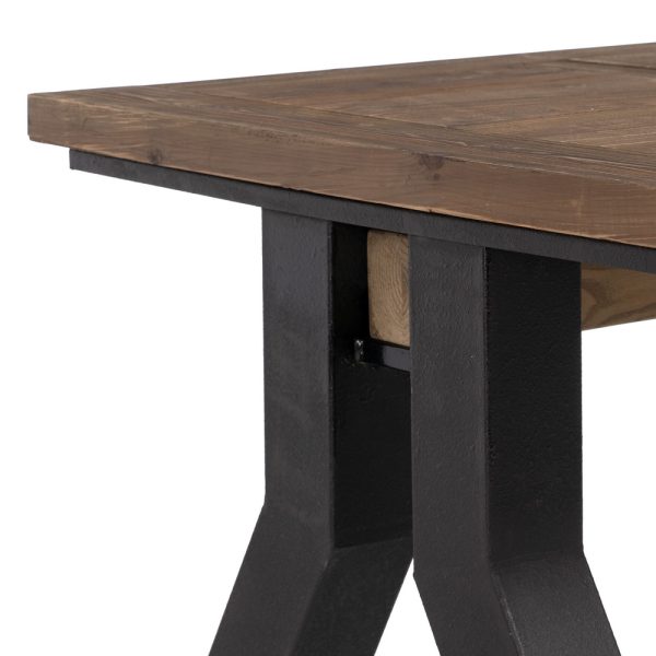 MESA COMEDOR NATURAL-NEGRO 200 X 100 X 78 CM - Imagen 7