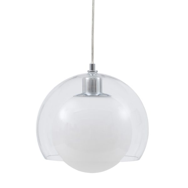 Lámpara Techo Plata Hierro / Cristal 25 X 25 X 19,50 Cm
