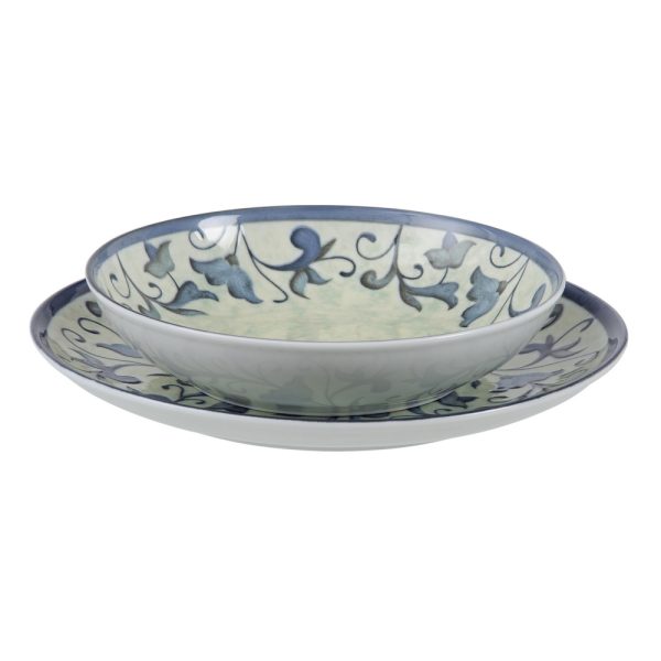 Plato Hondo Azul-Blanco Porcelana 20 X 20 X 5 Cm - Imagen 5