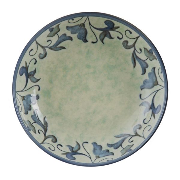 Plato Hondo Azul-Blanco Porcelana 20 X 20 X 5 Cm