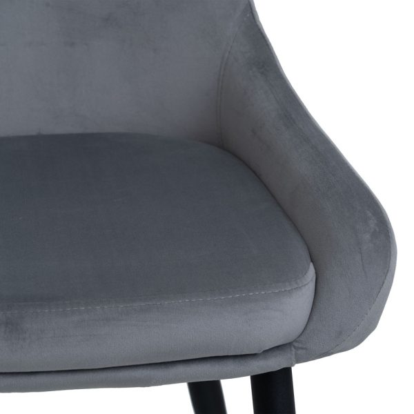Silla Gris Hierro / Poliester Salón 50 X 58 X 85 Cm - Imagen 9