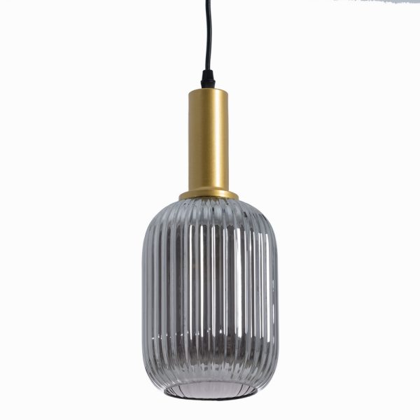 Lámpara Techo Gris-Oro Metal-Cristal 14 X 14 X 32 Cm - Imagen 2