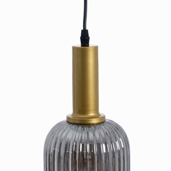 Lámpara Techo Gris-Oro Metal-Cristal 14 X 14 X 32 Cm - Imagen 3
