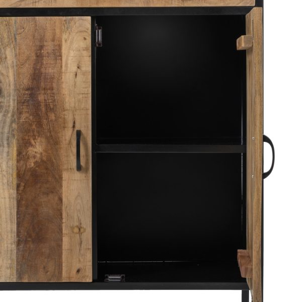 Armario Natural-Negro Madera-Hierro 85 X 40 X 130 Cm - Imagen 9