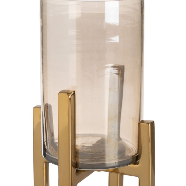 PORTAVELAS ORO CRISTAL-METAL DECORACIÓN 10 X 10 X 18 CM - Imagen 4