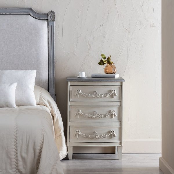 MESITA BEIGE-GRIS DM-MADERA DORMITORIO 55 X 45 X 76 CM - Imagen 2