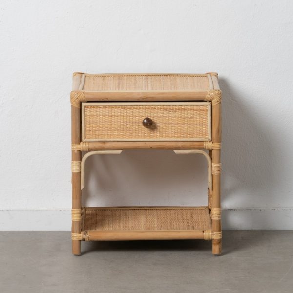 Mesita Natural Ratán Dormitorio 45 X 35 X 50 Cm