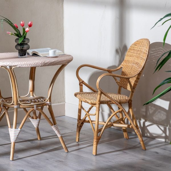 Silla Con Brazos Natural Ratán Salón 57 X 62 X 90 Cm - Imagen 2