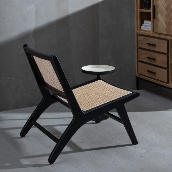Sillón Natural-Negro Madera-Ratán Salón 60,50 X 73,50 X 72,5 - Imagen 2