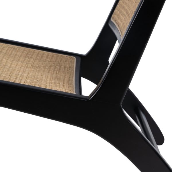 Sillón Natural-Negro Madera-Ratán Salón 60,50 X 73,50 X 72,5 - Imagen 8