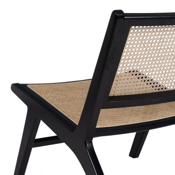 Sillón Natural-Negro Madera-Ratán Salón 60,50 X 73,50 X 72,5 - Imagen 9