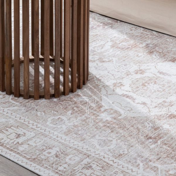 Alfombra Taupe Poliester-Algodón 80 X 150 Cm - Imagen 2