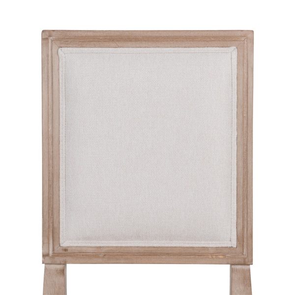 Silla Beige Madera De Caucho Salón 45 X 53 X 95 Cm - Imagen 5