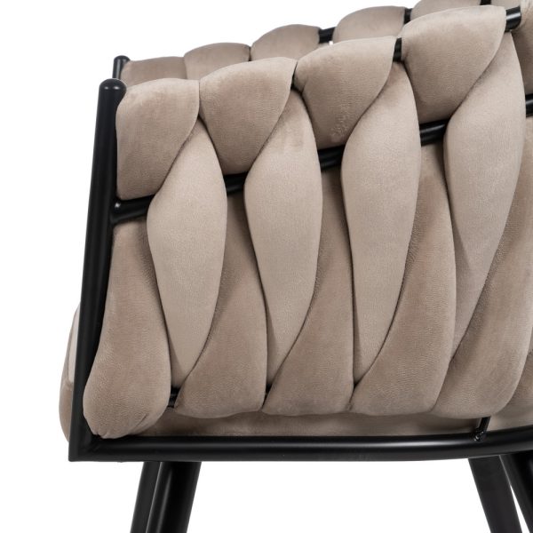 Silla Beige-Negro Tejido-Metal Salón 62 X 59 X 77 Cm - Imagen 9