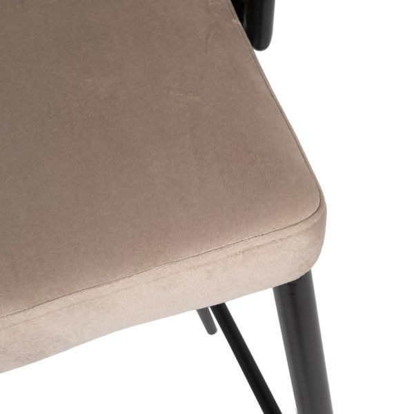 Taburete Beige-Negro Tejido-Metal Salón 57 X 57 X 104 Cm - Imagen 7