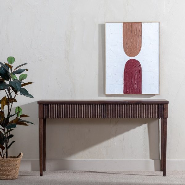 Consola Marrón Madera-Hierro Entrada 140 X 42 X 80 Cm - Imagen 2